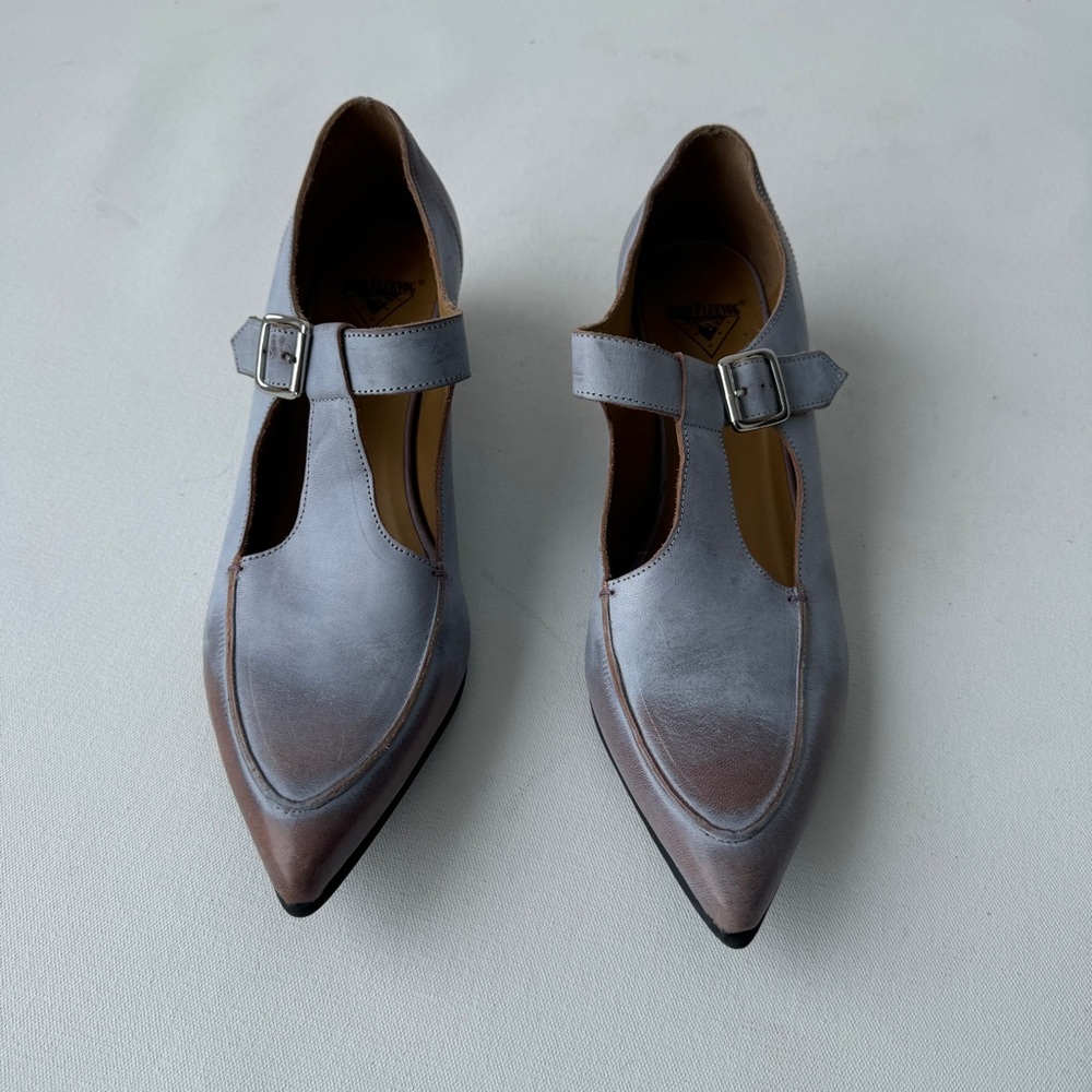 Purple leather Mary Jane Shoes